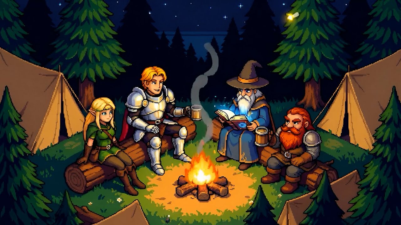 Sleep Under the Stars, Traveler. You are Safe 🌌 | Relaxing Campfire & Crickets