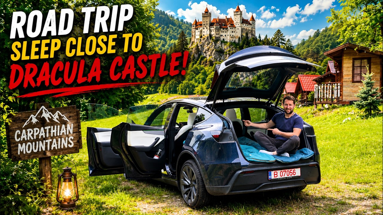 Road trip Teslą Model Y i nocleg pod zamkiem Draculi (zrobiło się strasznie!)