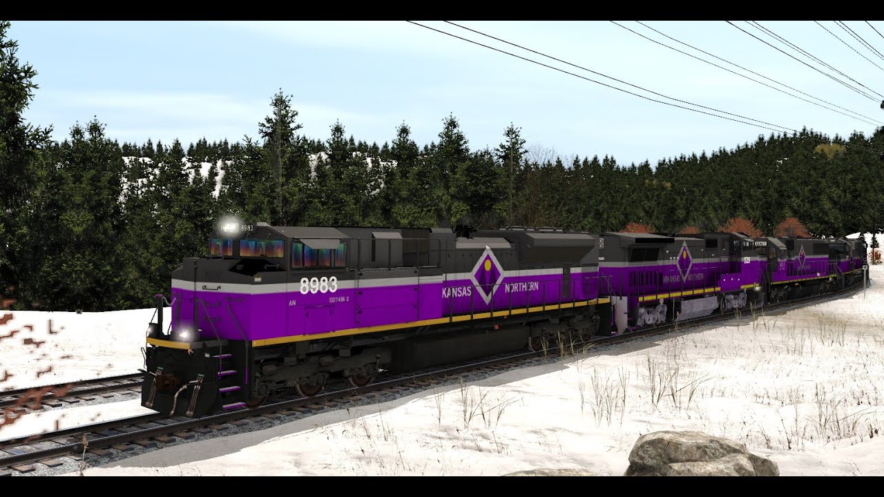 Arkansas Northern SD74M-2 #8983 leads coal train with weathered SD70Ms on the Burlington branch!