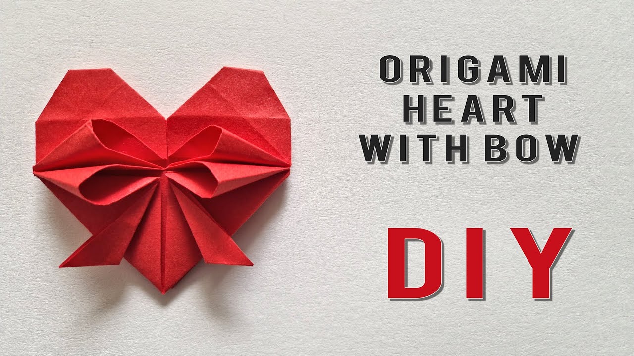 Origami heart with bow | Easy Origami Tutorial DIY | Valentine's Day gift ideas