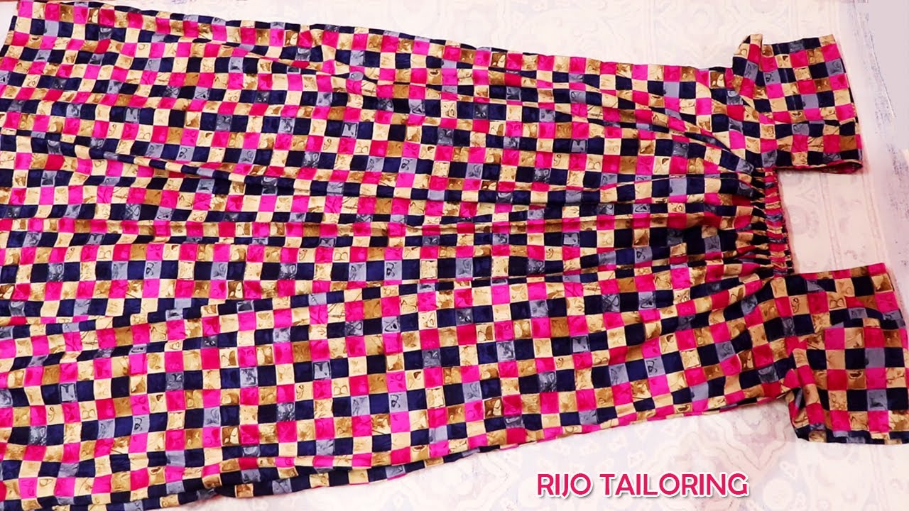 XL Size elastic nighty cutting and stitching easy method | new model elastic nighty stitching tamil