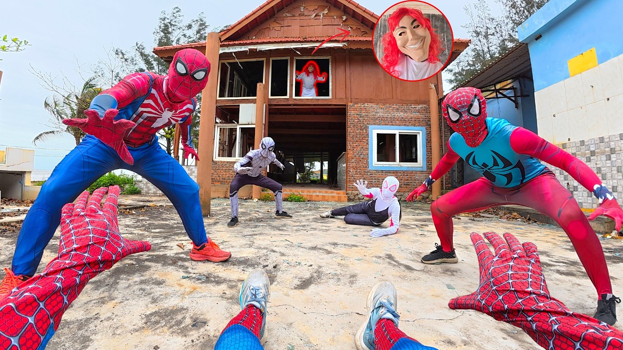 Treasure Hunt Turns Dangerous! 5 Spider-Men Meet the Serbian Dancing Lady (POV)