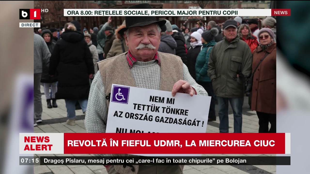 PROTEST URIAȘ LA MIERCUREA CIUC. UDMR, CONTESTAT DE PROPRIUL ELECTORAT_Știri B1TV_1 febr. 2026