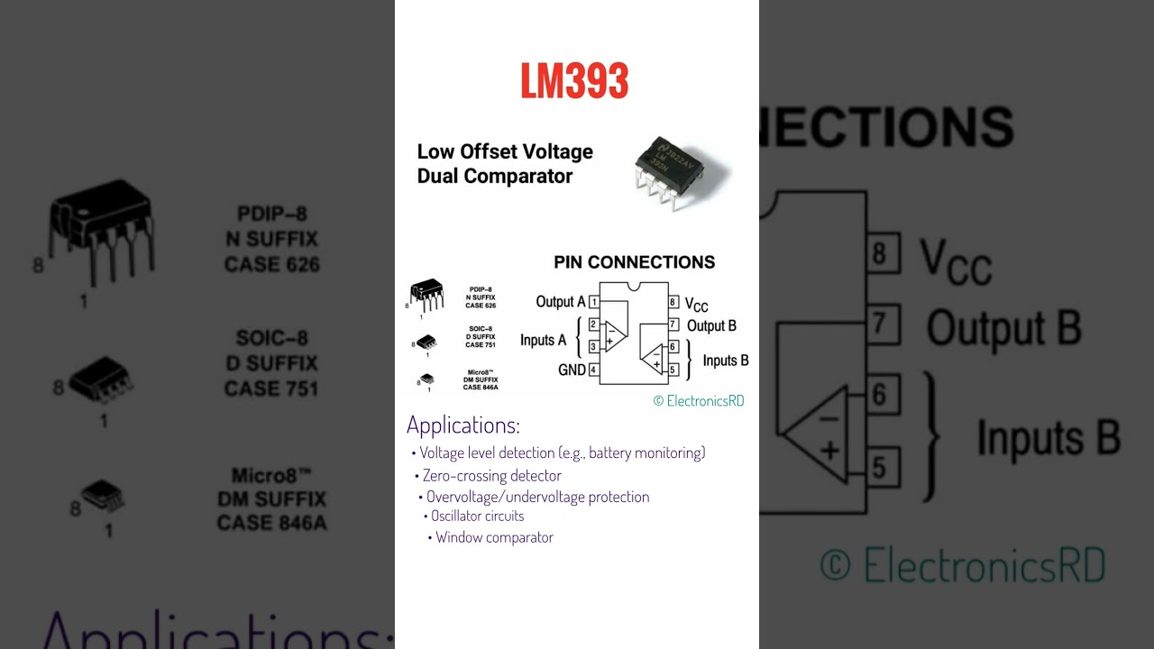 LM393 - voltage comparator #electronicseducation #electronicsrd #opamp #circuitdesign