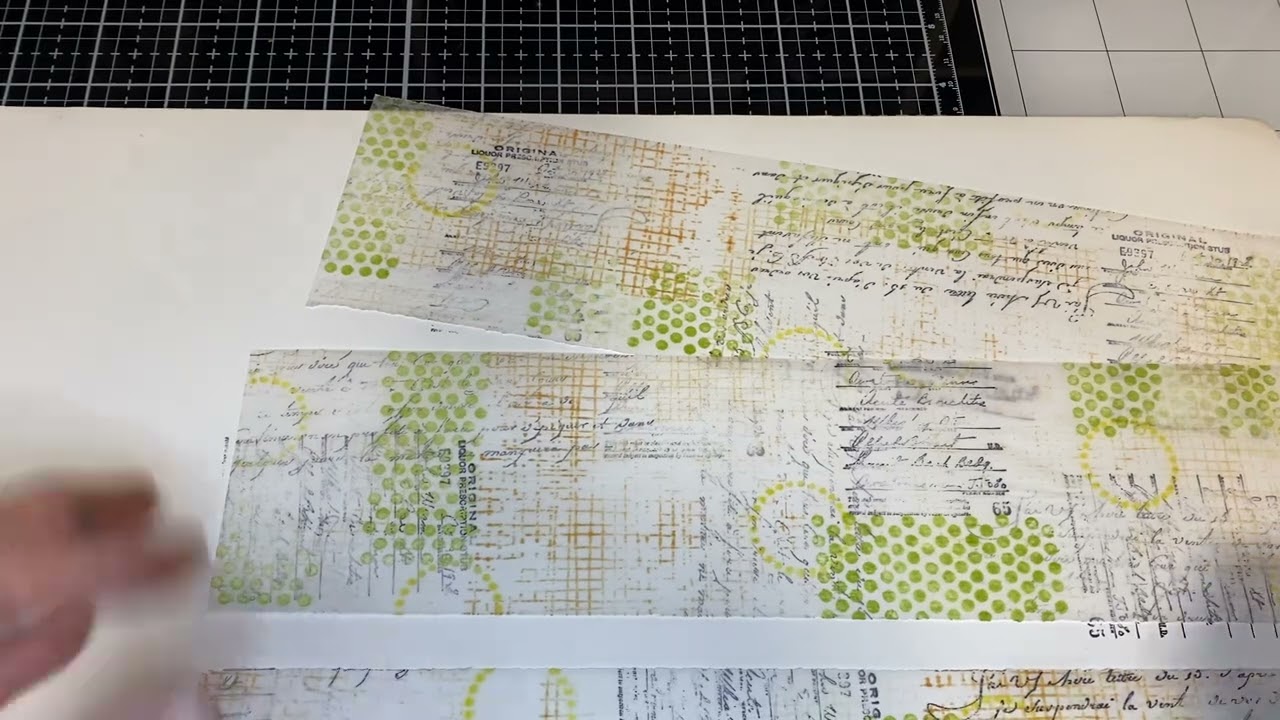 Inspired by YOU tube; one dimensional collage strips with tracing paper