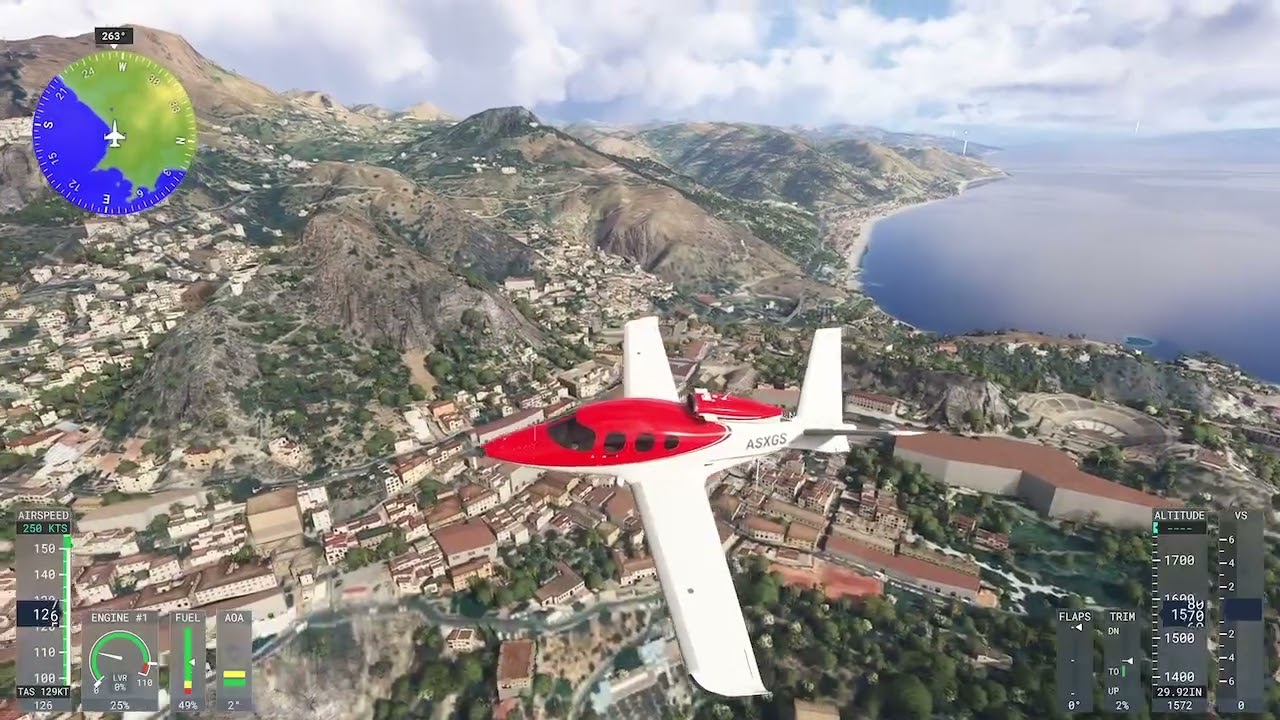 Flight simulator volo panoramico a taormina sicilia Foxfly
