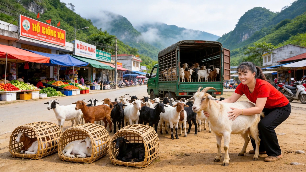 Comprando 200 Cabras a Agricultores 🐐 | Transporte en Camión de 3 Ruedas al Mercado Rural