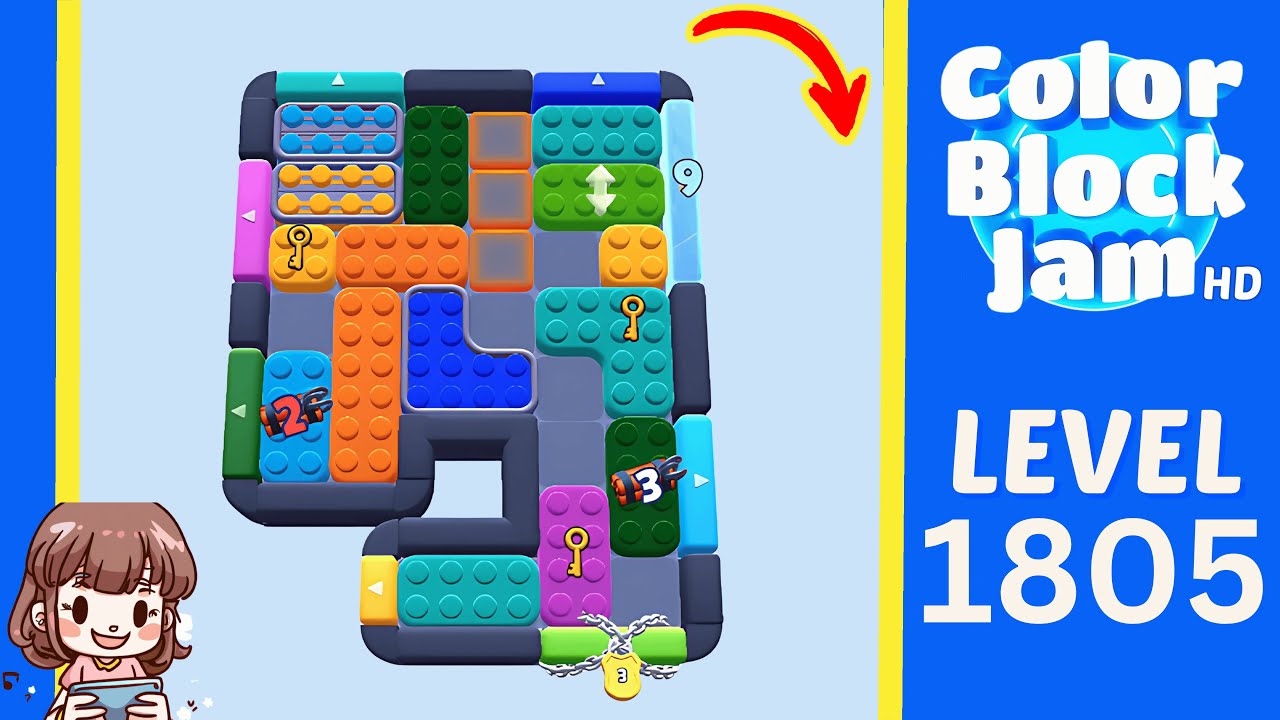 Color Block Jam Level 900 (1805) Solution Walkthrough