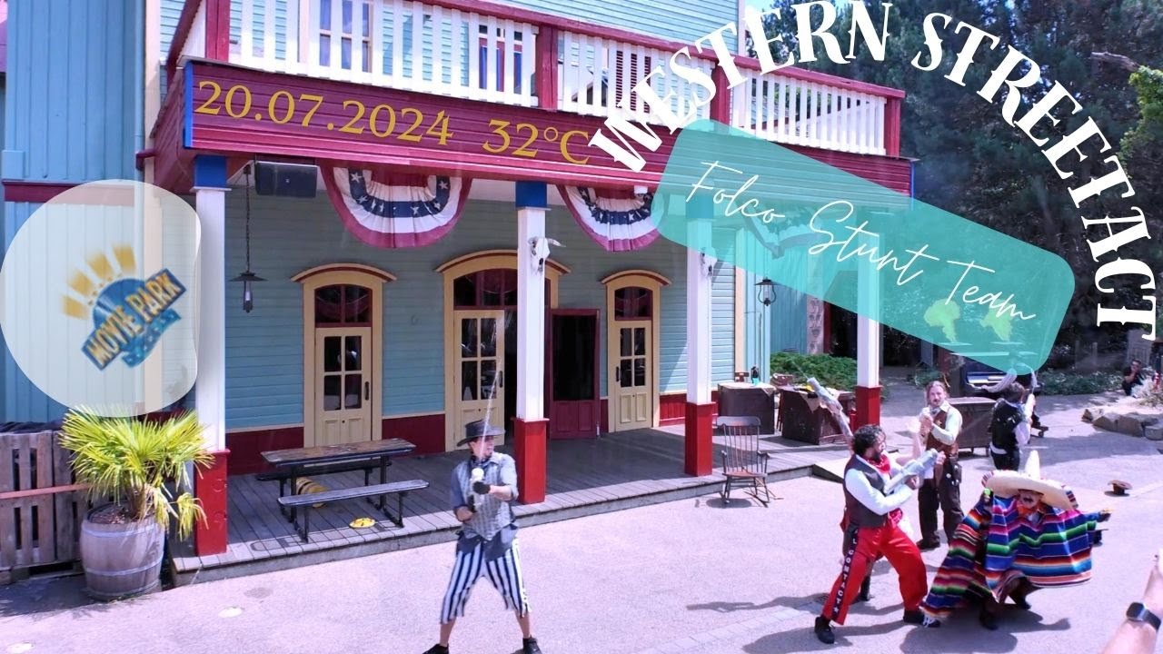 WESTERN - Street Act // Movie Park Germany 2024 [Folco Stunt Team]   #movieparkgermany #show #stunt