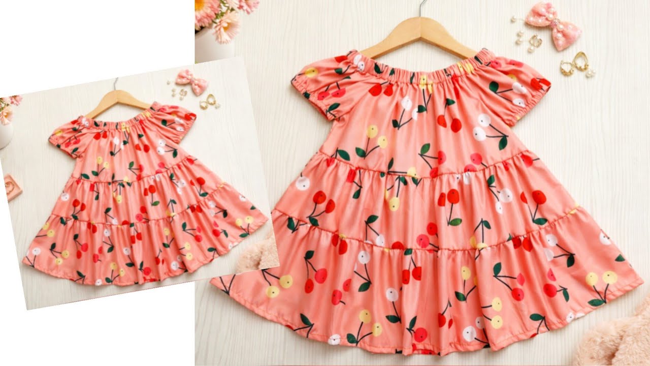Baby frock cutting and stitching - Very easy baby frock cutting and stitching with elastic yoke