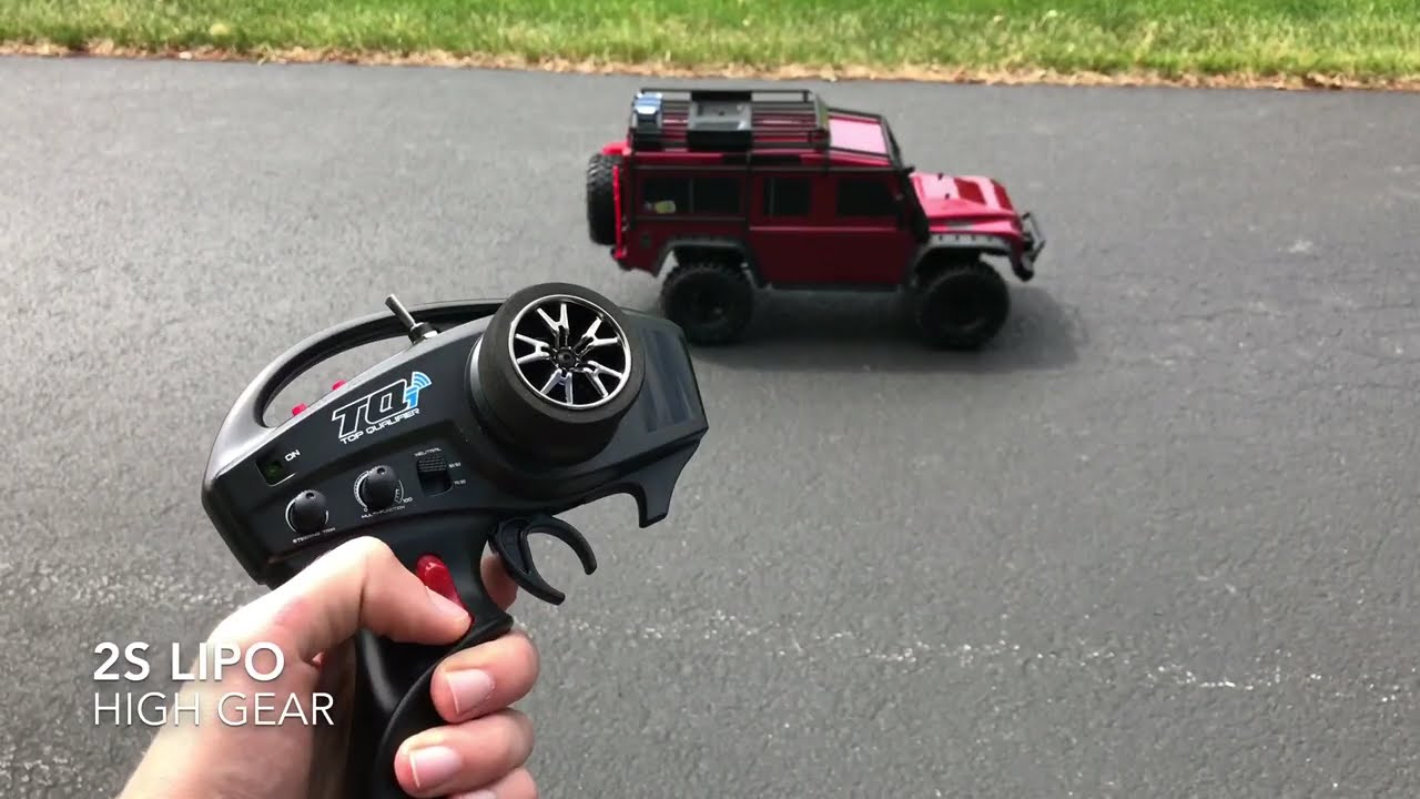 Traxxas TRX-4 Land Rover Defender Speed Test on 2S and 3S LiPo!