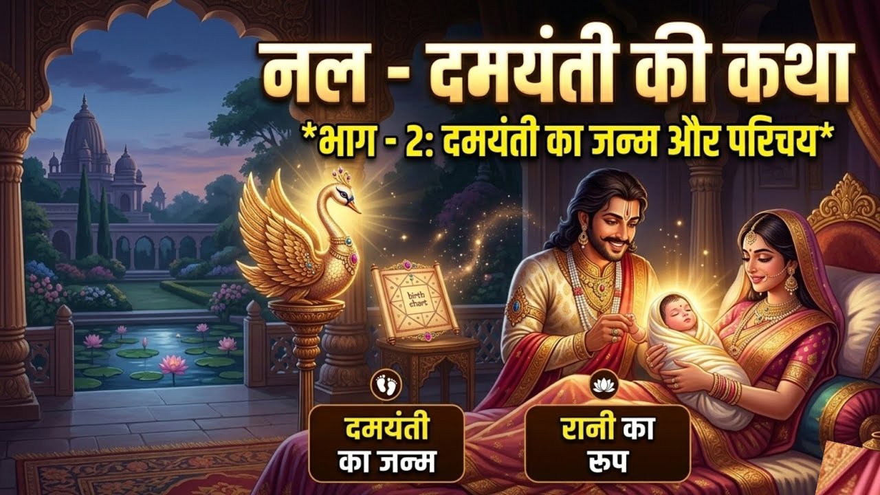 दमयंती का जन्म और बचपन | Nala Damayanti Story Part 2 | Pauranik Love Katha