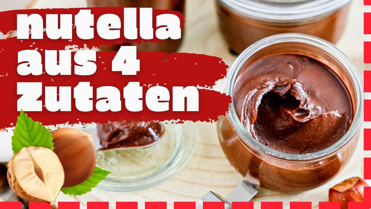 NUTELLA REZEPT aus 4 Zutaten - Schokoaufstrich selber machen - Nutella ohne Zucker, vegan