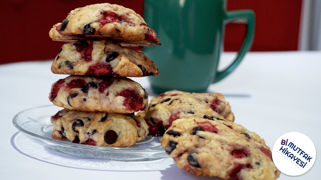 🍓Enfes Çilekli Cookies Tarifi🍓|Bi Mutfak Hikayesi