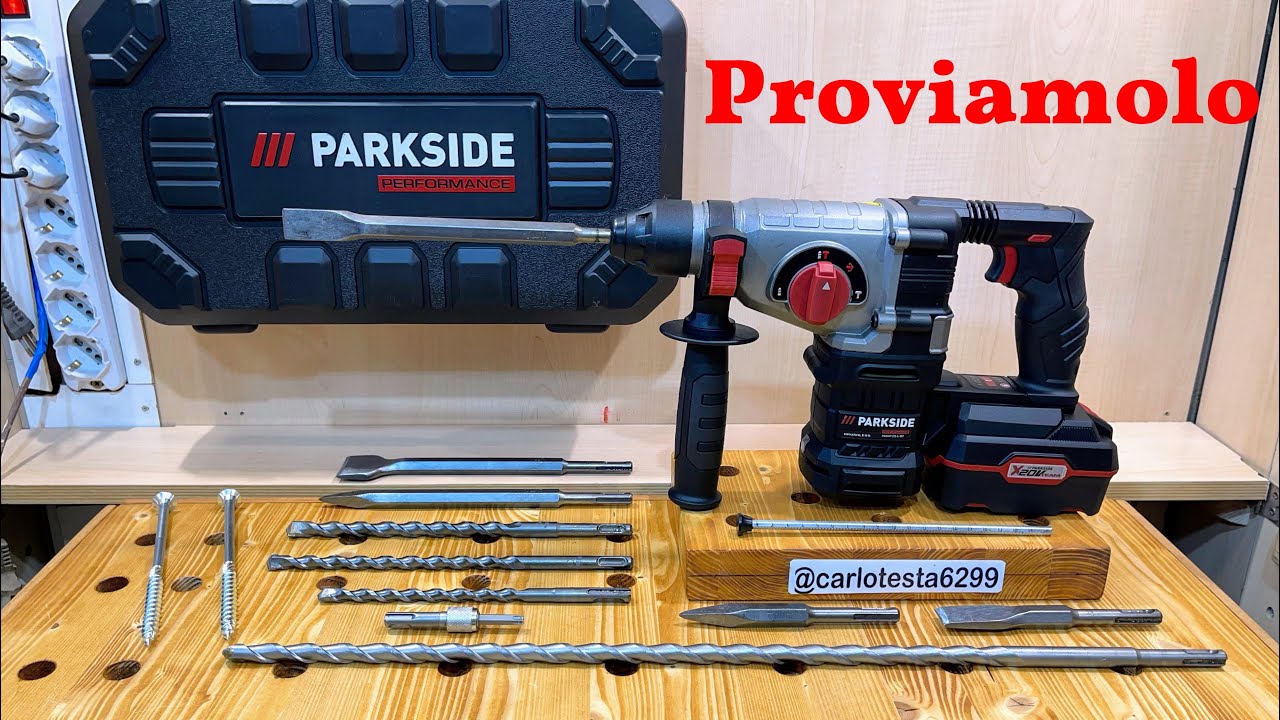 Parkside martello demolitore ricaricabile 20 V recensione test trapano demolitore 20v Lidl tutorial