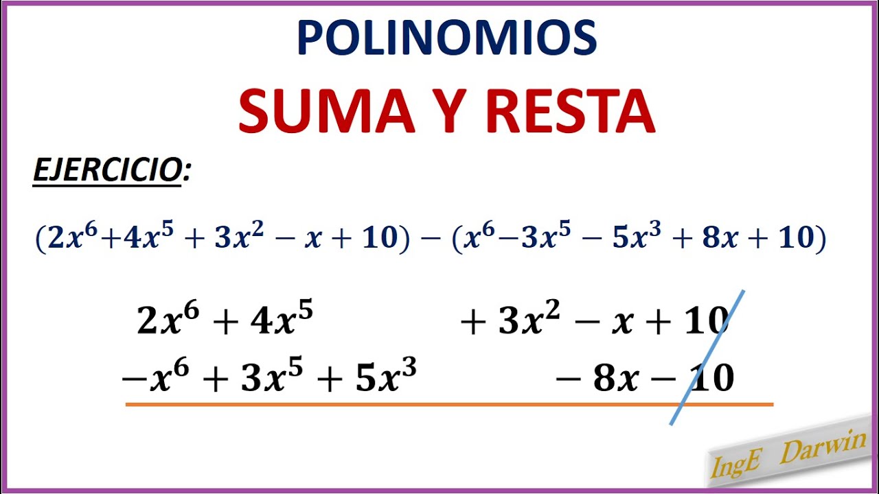 SUMA Y RESTA ENTRE POLINOMIOS