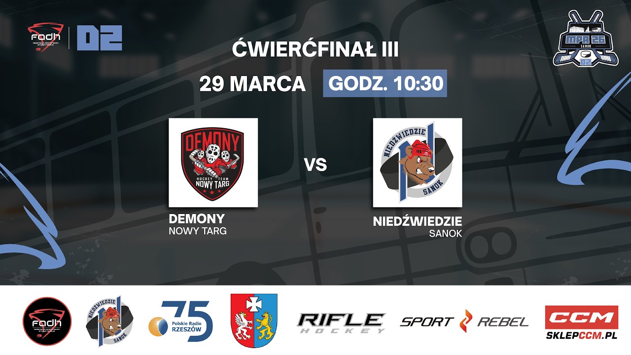 DEMONY NOWY TARG - NIEDŹWIEDZIE SANOK  ĆWIERĆFINAŁ III  MPA26 D2 SANOK