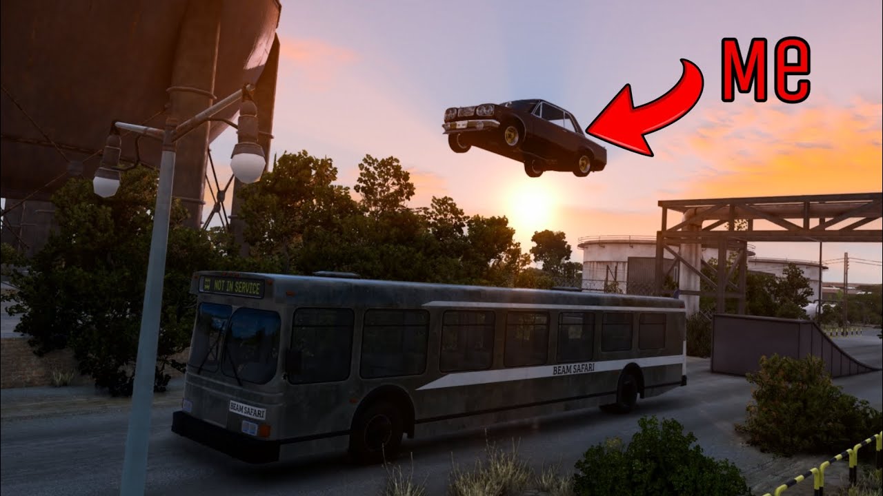 Jumping a bus in beamng drive ?! 🔥 - beamng drive gymkhana 