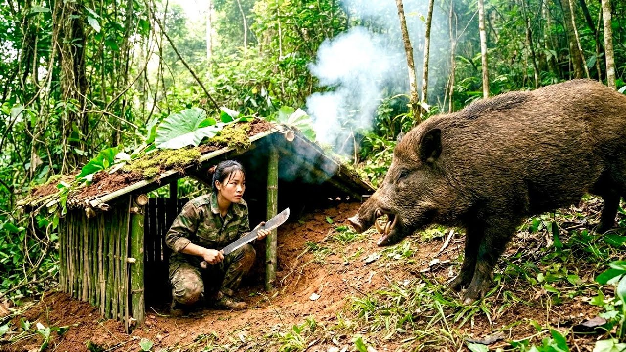 Surviving - Building an Underground Shelter: Avoiding Forest Waves and Setting Handcrafted Traps