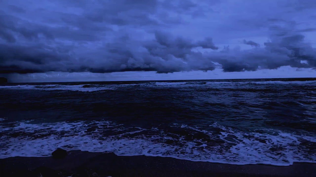 🌌🌊 Midnight Ocean Waves in the Storm | Relaxing Sea Sounds for Sleep & Stress Relief