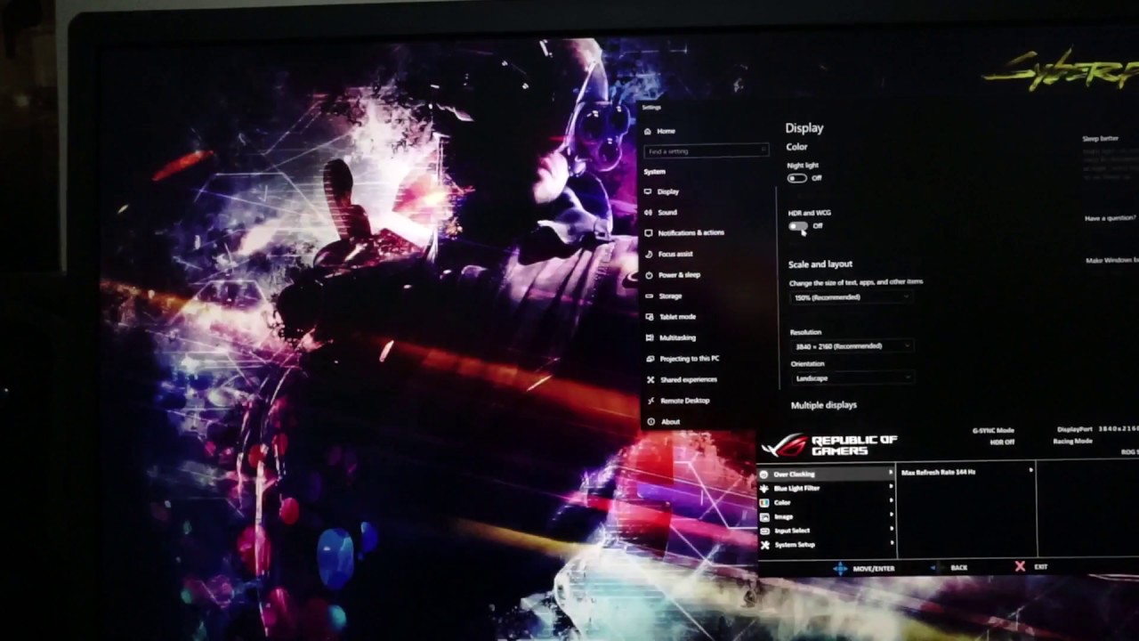 PG27UQ Black crush @144hz, SDR vs HDR.