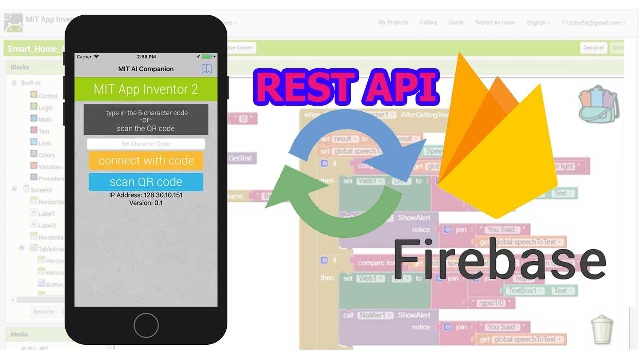 วิธีใช้ app inventor จัดการ database ของ firebase ผ่าน REST API