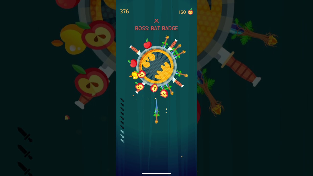 Knife hit! BOSS: BAT BADGE. Значок летучей мыши! Степлер! Сложный босс!
