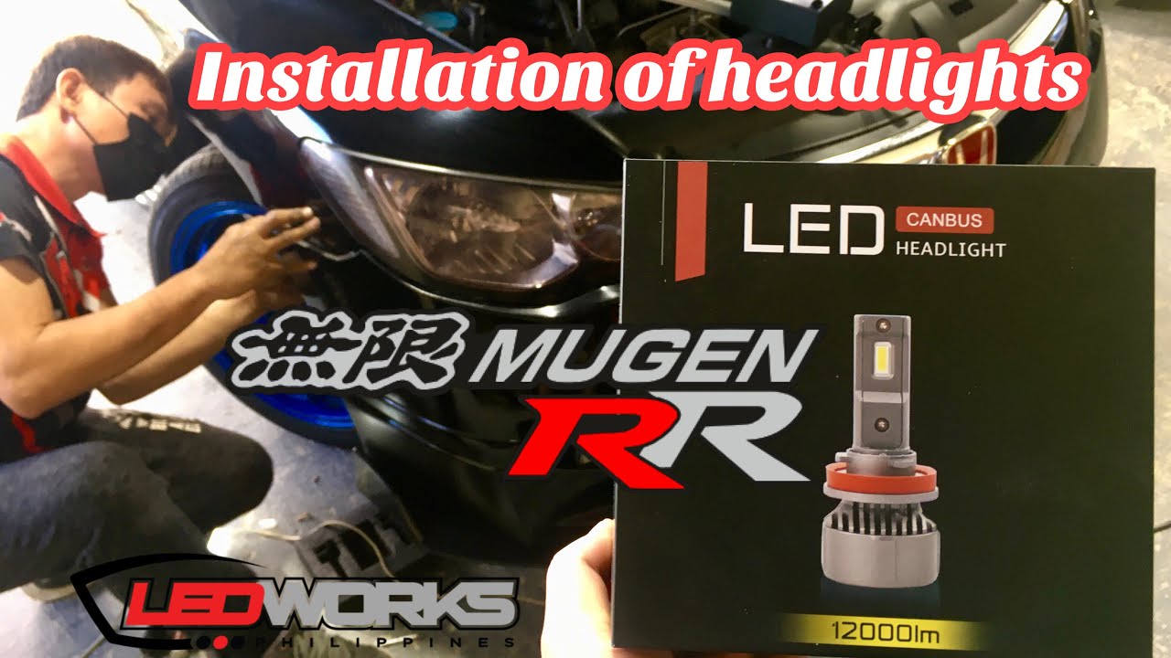 How to install LED headlight for Honda Civic. High & Low #hondacivic #mugen #hondafd