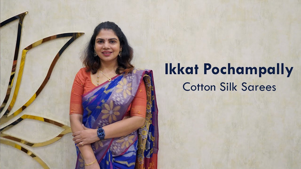 Ikkat Pochampally Cotton Silk Sarees | TTDS480 & TTDS483 | templedesigner.com |#saree #diwali #ikkat