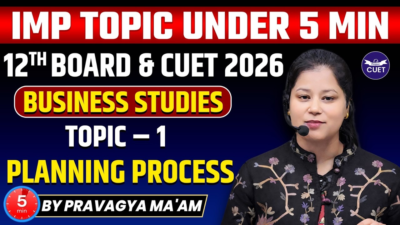 || Important Topic Under 5 Min. || CUET 2026 & 12th Board || Topic -01 || BY - Pravagya Ma'am
