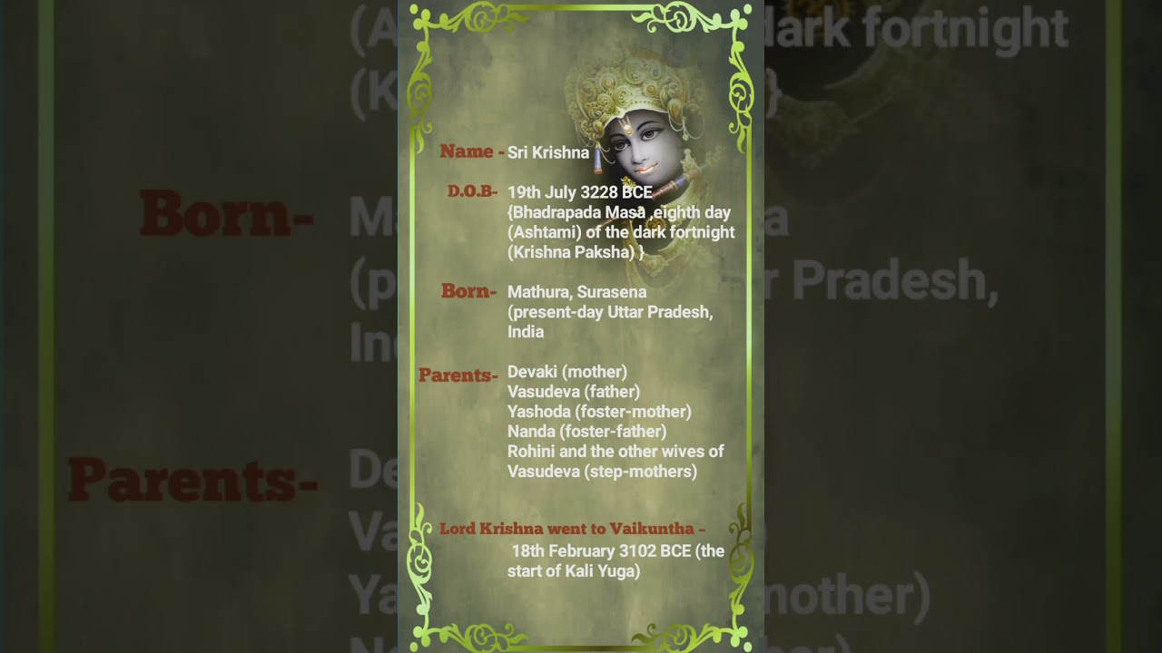 Sri krishna Born Details #srikrishna #srikrishnaborn