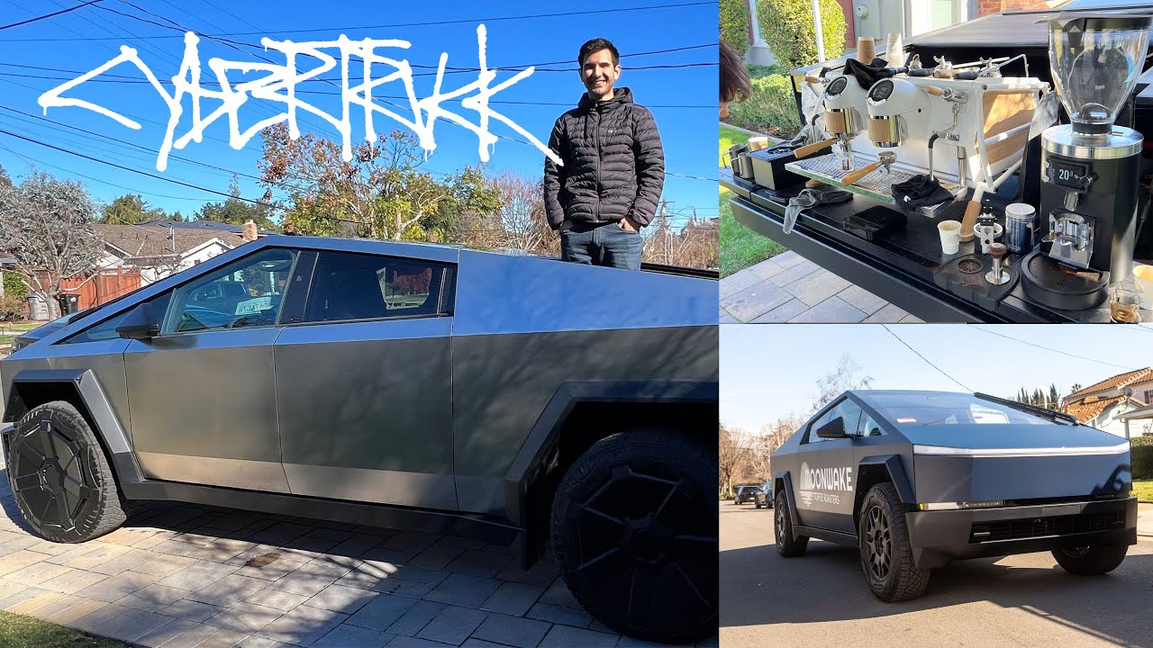 Cybertruck Coffee Experience Ep1: Did we really put a coffee shop into the Tesla Cybertruck?