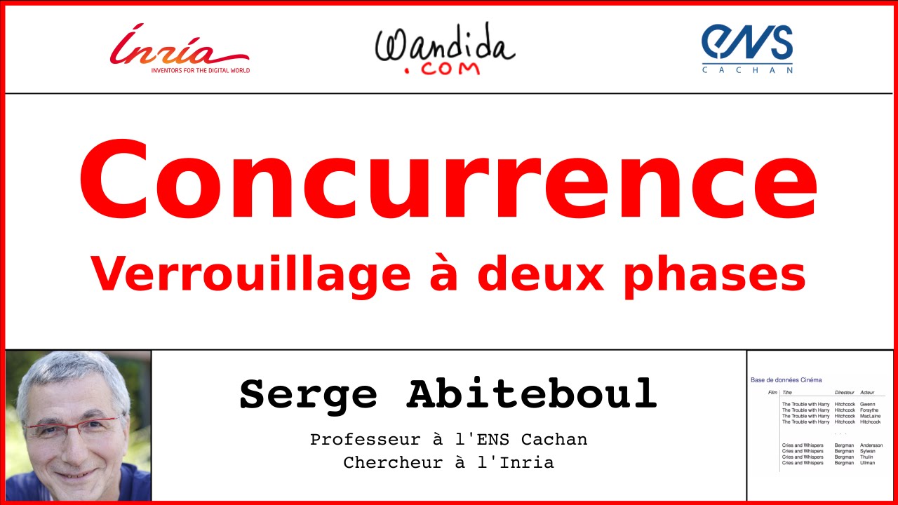 Concurrence - Verrouillage à deux phases | Serge Abiteboul
