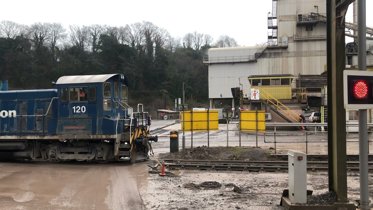 Hanson Quarry Whatley Mendips EMD SW 1001 diesel switcher. Stone train