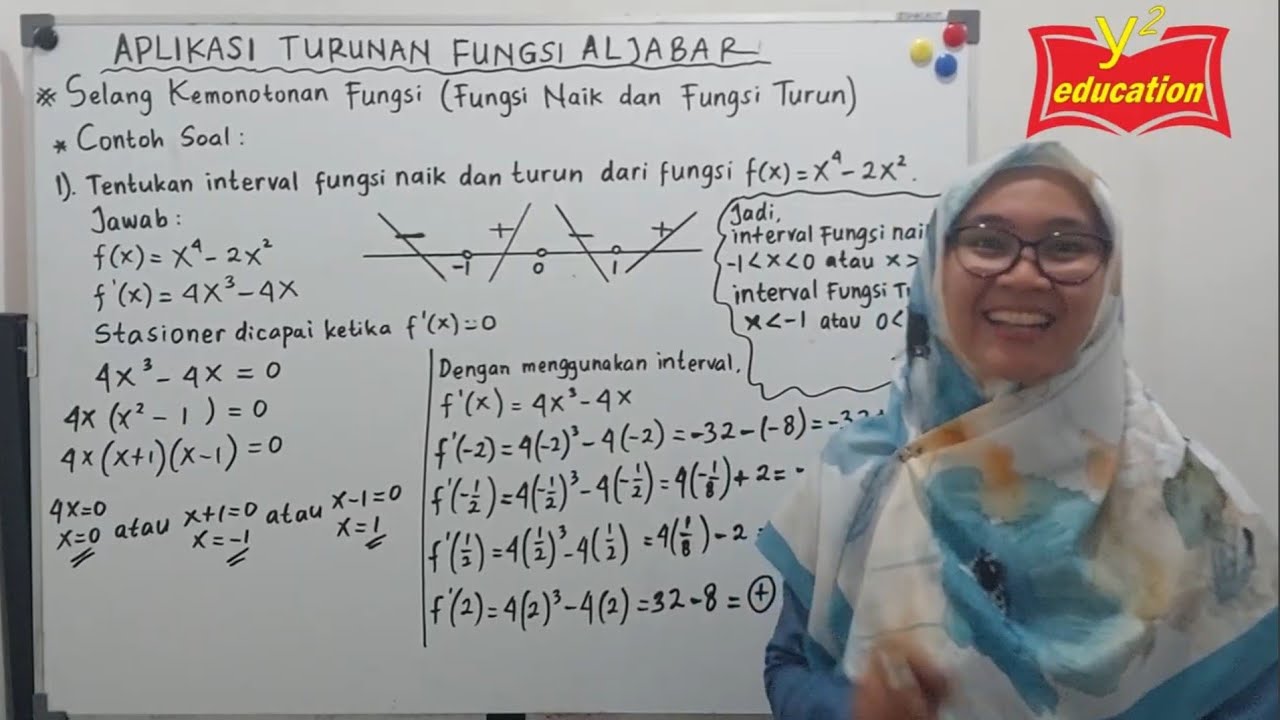 Aplikasi Turunan #Part 1 // Fungsi Naik dan Fungsi Turun // Selang Kemonotonan Fungsi // Kalkulus