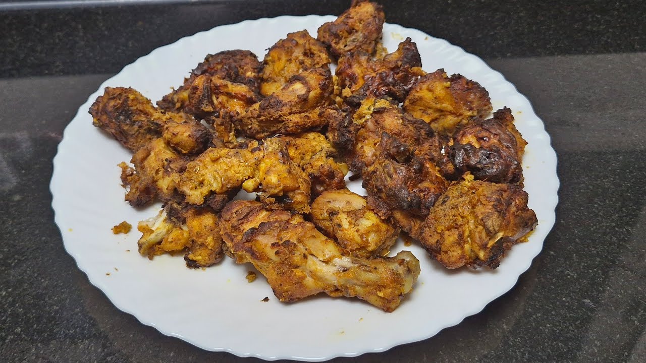 Air fried chicken and baba ganoush😊