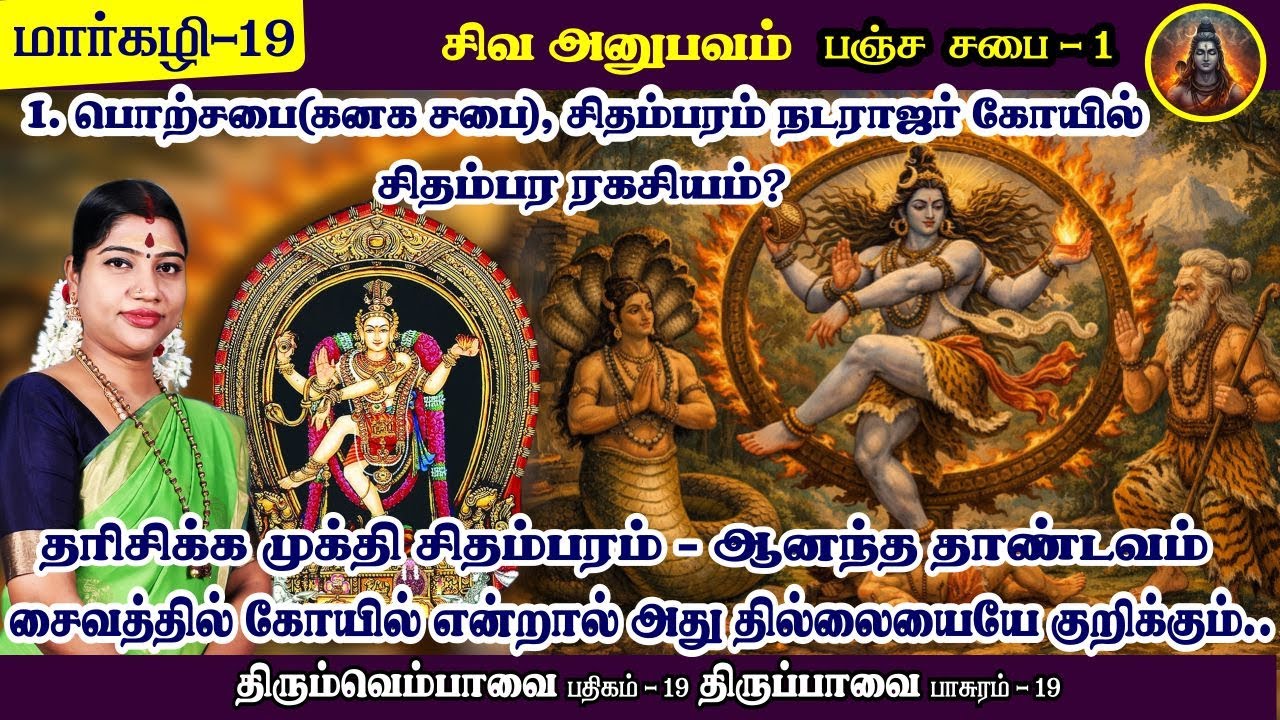 மார்கழி 19 திருப்பாவை & திருவெம்பாவை | பஞ்ச சபை - சிதம்பரம் (பொற்சபை ) | Chidambaram