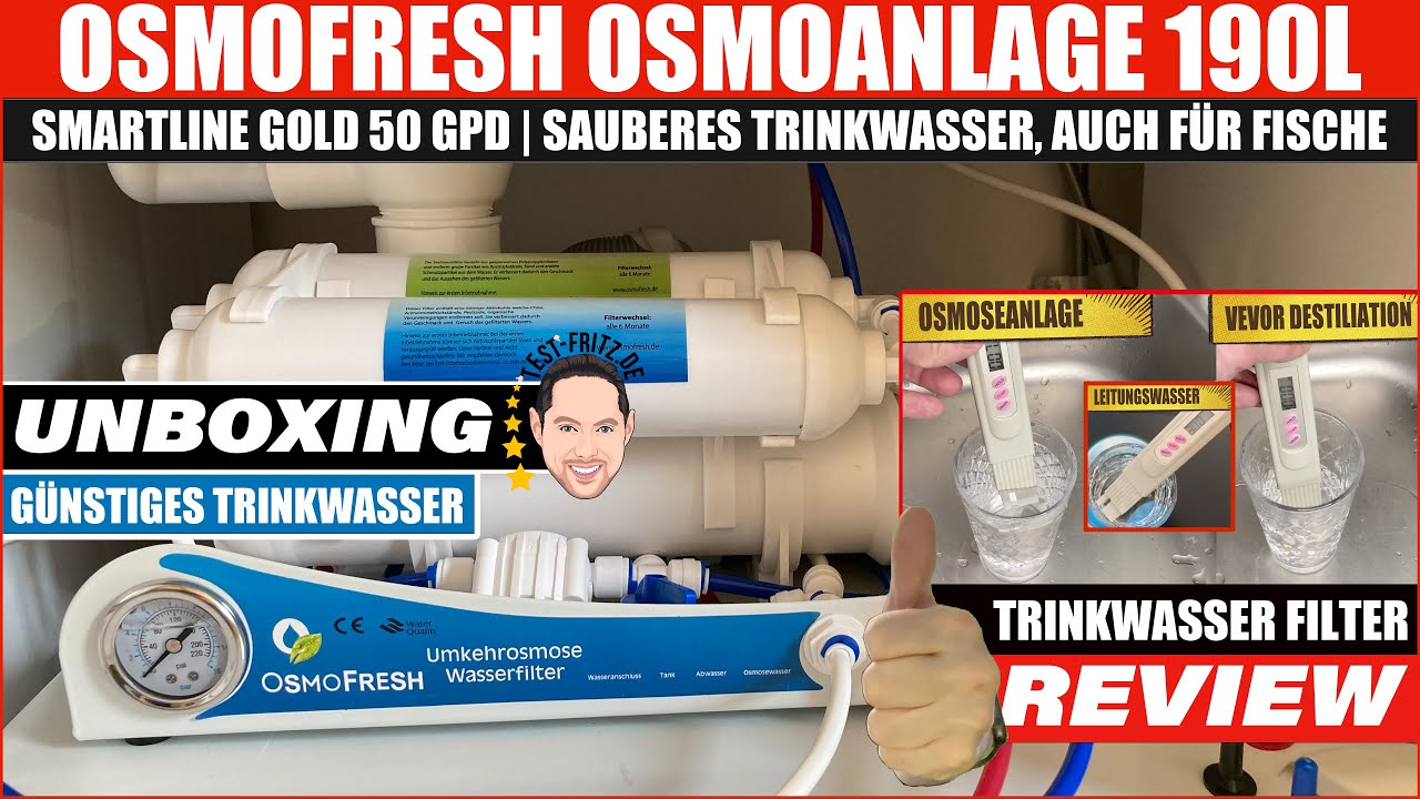OsmoFresh Smartline Gold 50 GPD Review | Osmoseanlage Wasserfilter f&uuml;r sauberes Trinkwasser
