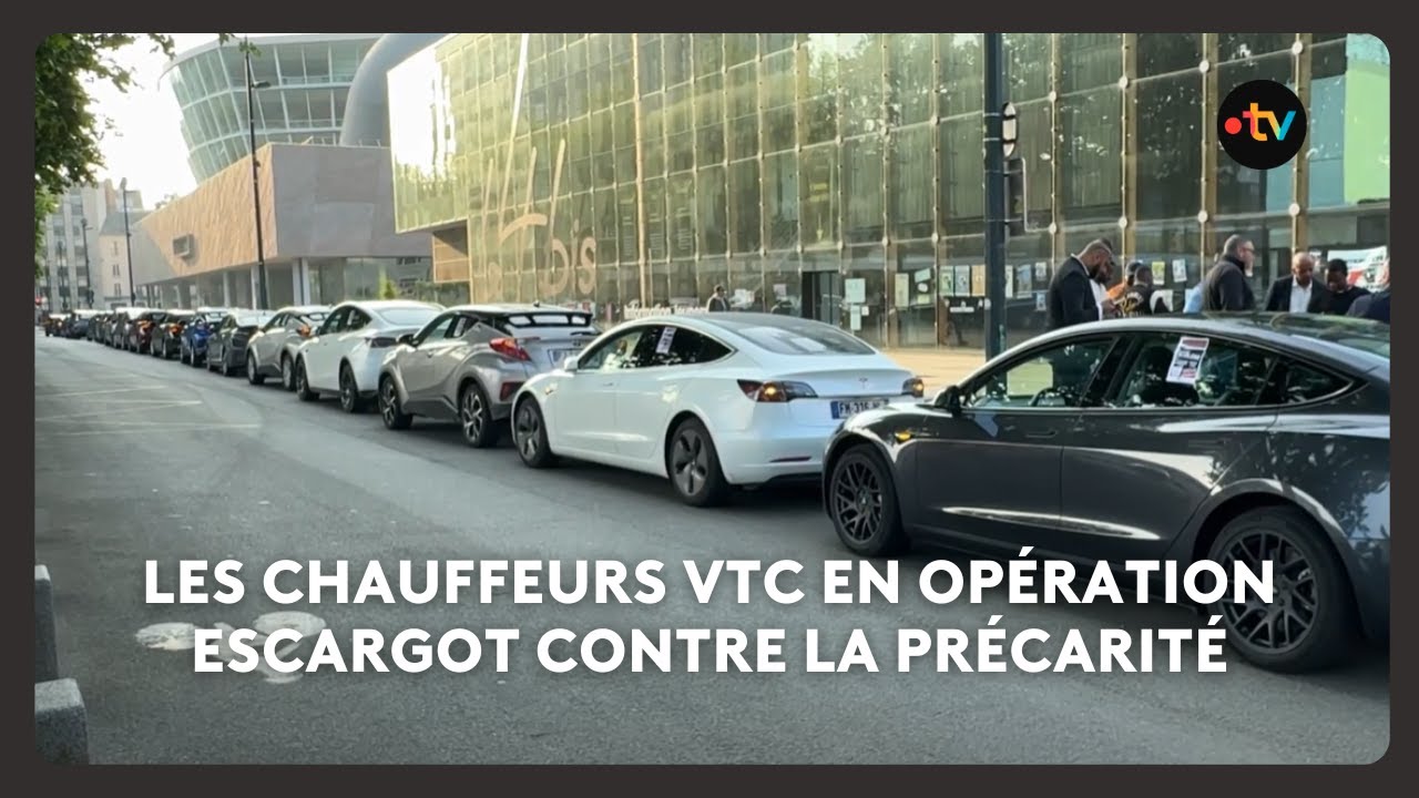 &Agrave; Rennes, les chauffeurs VTC en op&eacute;ration escargot contre la pr&eacute;carit&eacute;