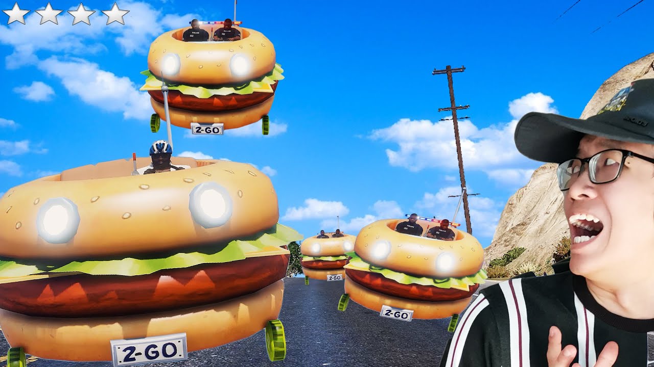 【Officer Ck】GTA5 汉堡车警车追捕汉堡车 BURGER MOBILE HOT PURSUIT! (OMG😱)