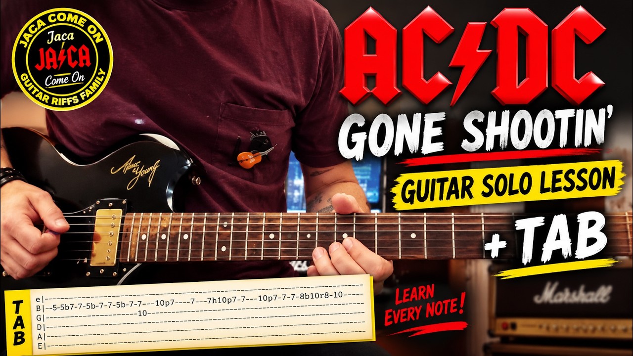AC/DC - Gone Shootin - Guitar Solo Tutorial + Tab