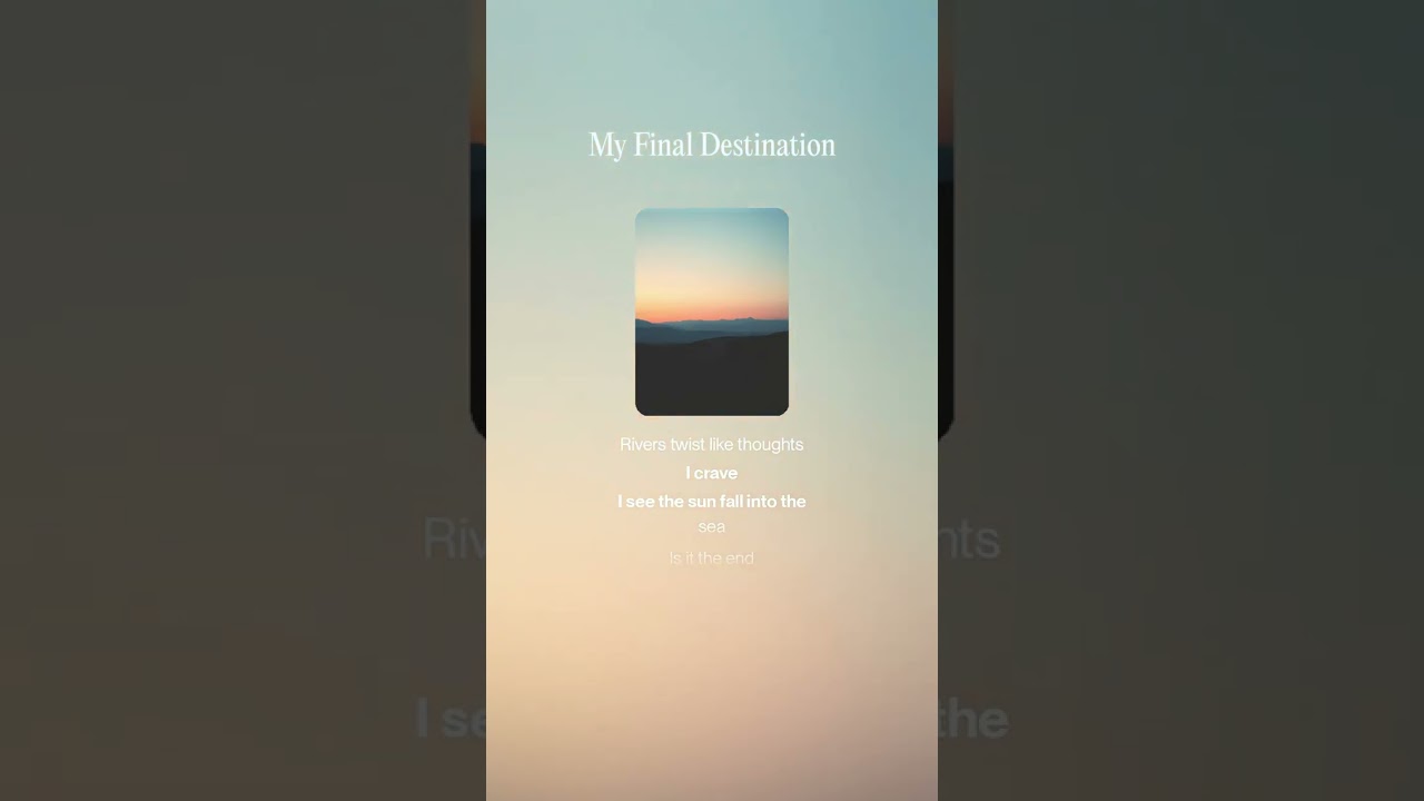 My Final Destination (Lyrics) #lyricvideo #musicvideo #lyrics #newsong #popmusic #songaify #music