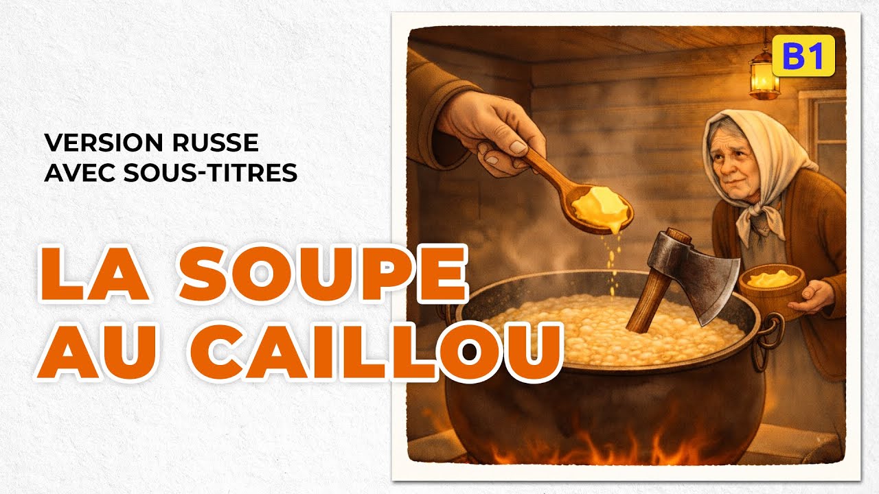 La Soupe au caillou (version russe) : Russe facile avec des contes (B1)