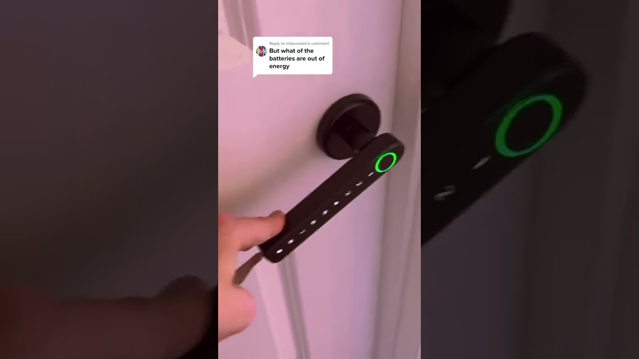 The fingerprint door knob doesn&rsquo;t care if you run out or batteries! #kahlatalk #kahlatech #doorknob
