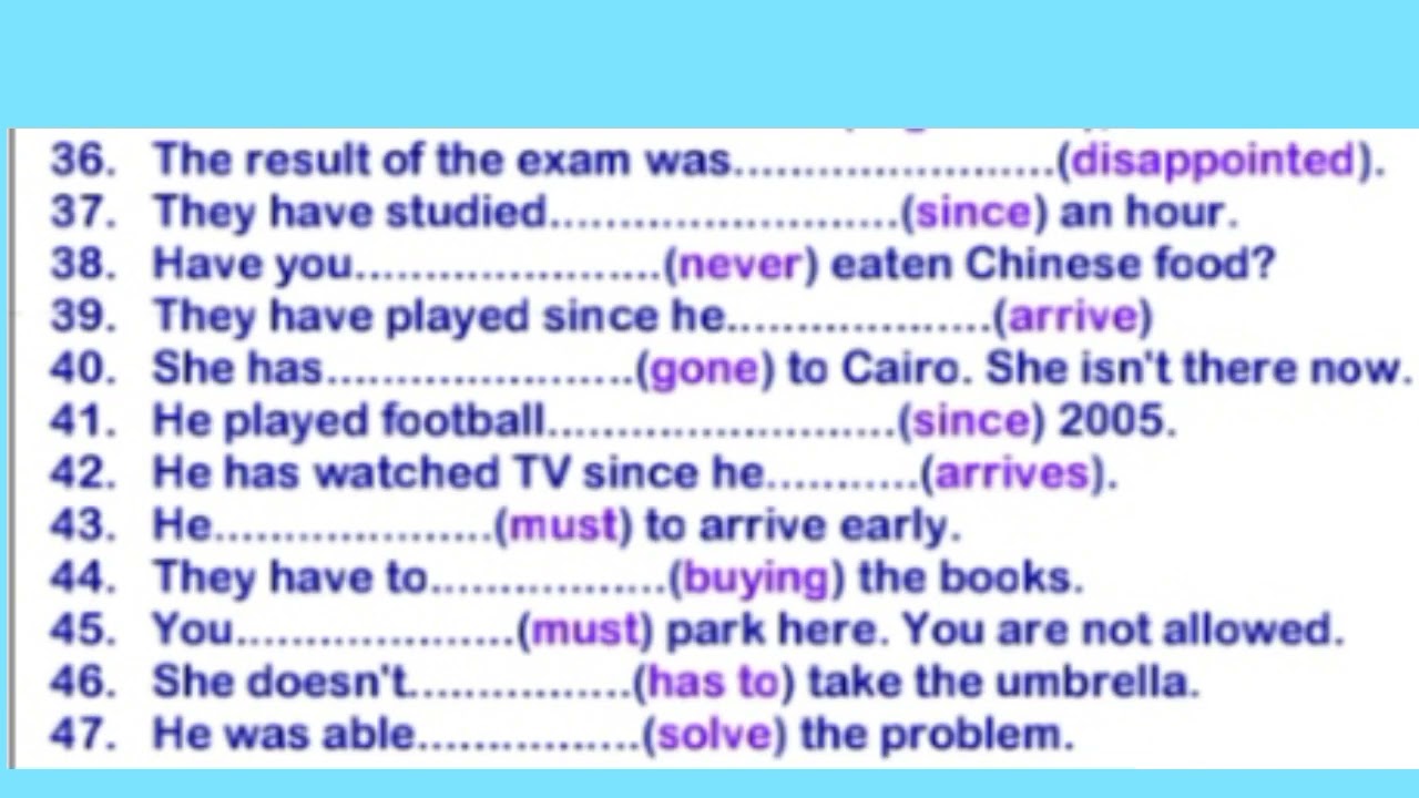 مراجعه انجليزي جرامر ثالثه اعدادي ترم اول٢٠٢٣