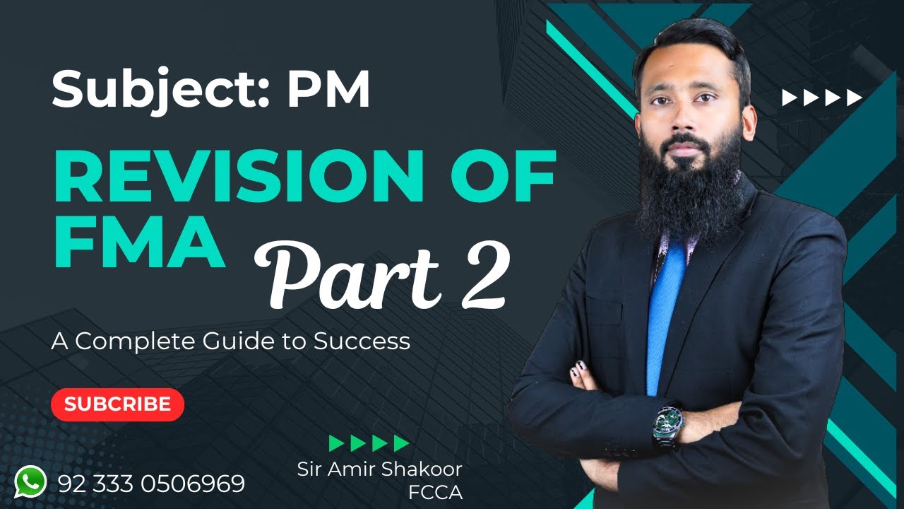 ACCA PM | FMA Revision Part 2 | Performance Management Exam Preparation