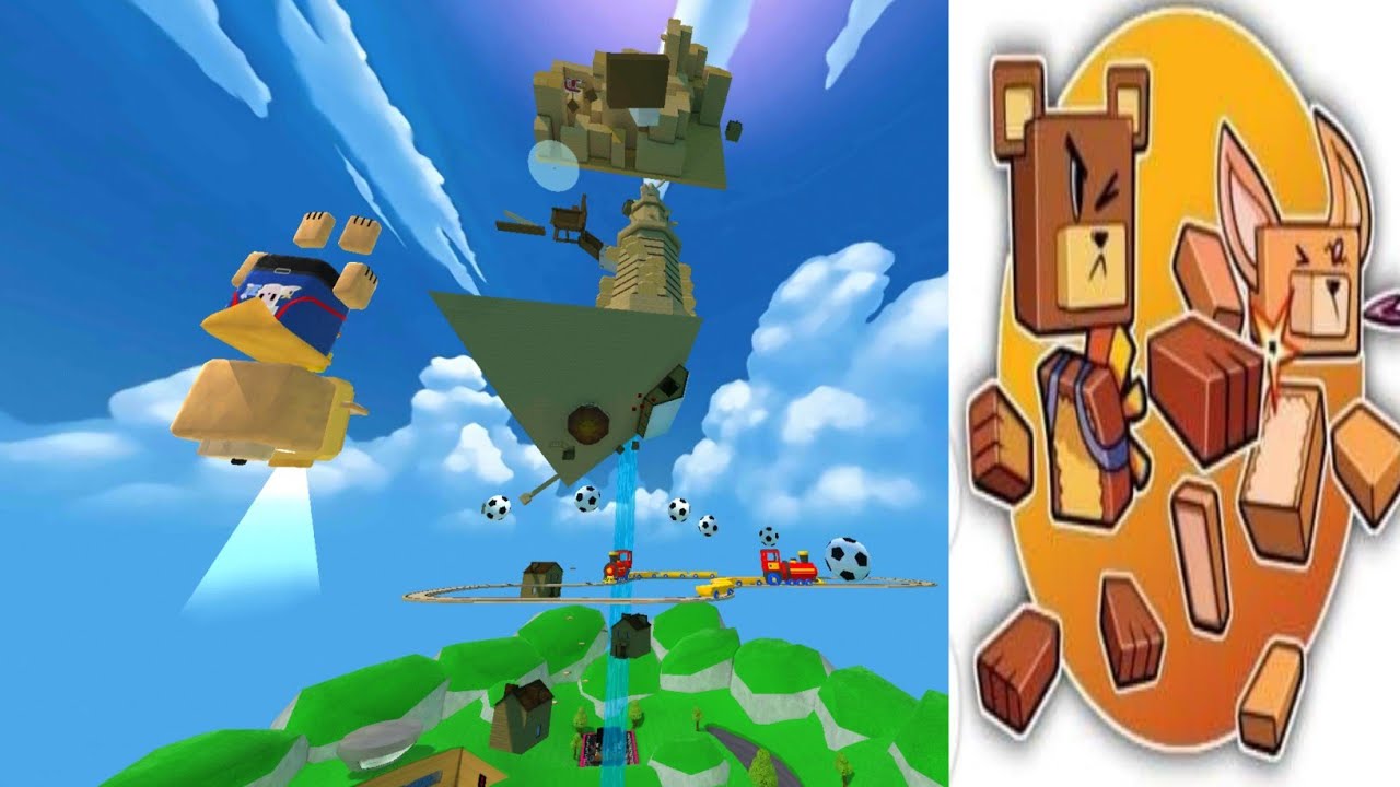 Super Bear Trying to Parkour on Sky Tower  Super Bear Adventure Walkthrough Gameplay 
