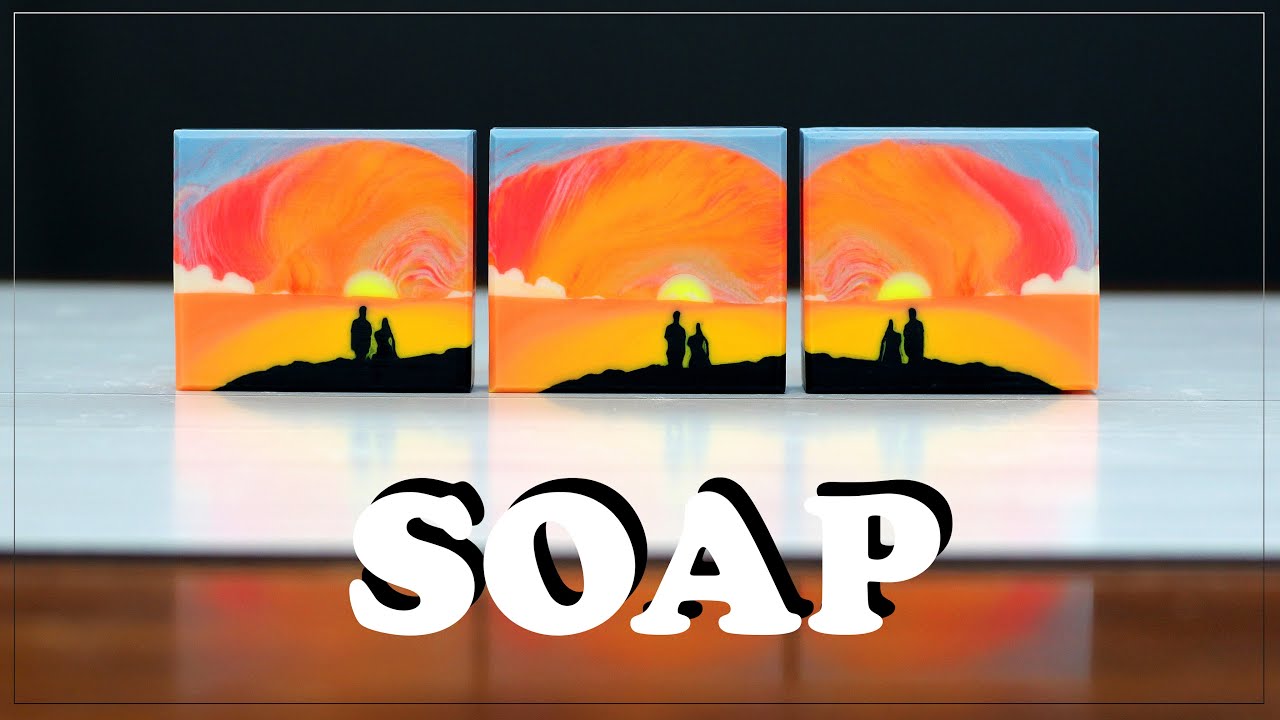 Making Memories ~ Cold Process Sculpted Layer Landscape Soap ~ Sunset, Couple, Friendship, Love