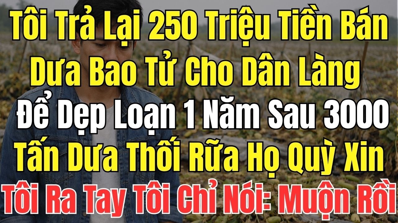 Tôi Trả Lại 250 Triệu Tiền Bán Dưa Bao Tử Cho Dân Làng Để Dẹp Loạn. Năm Sau 3000 Tấn Dưa Thối Rữa