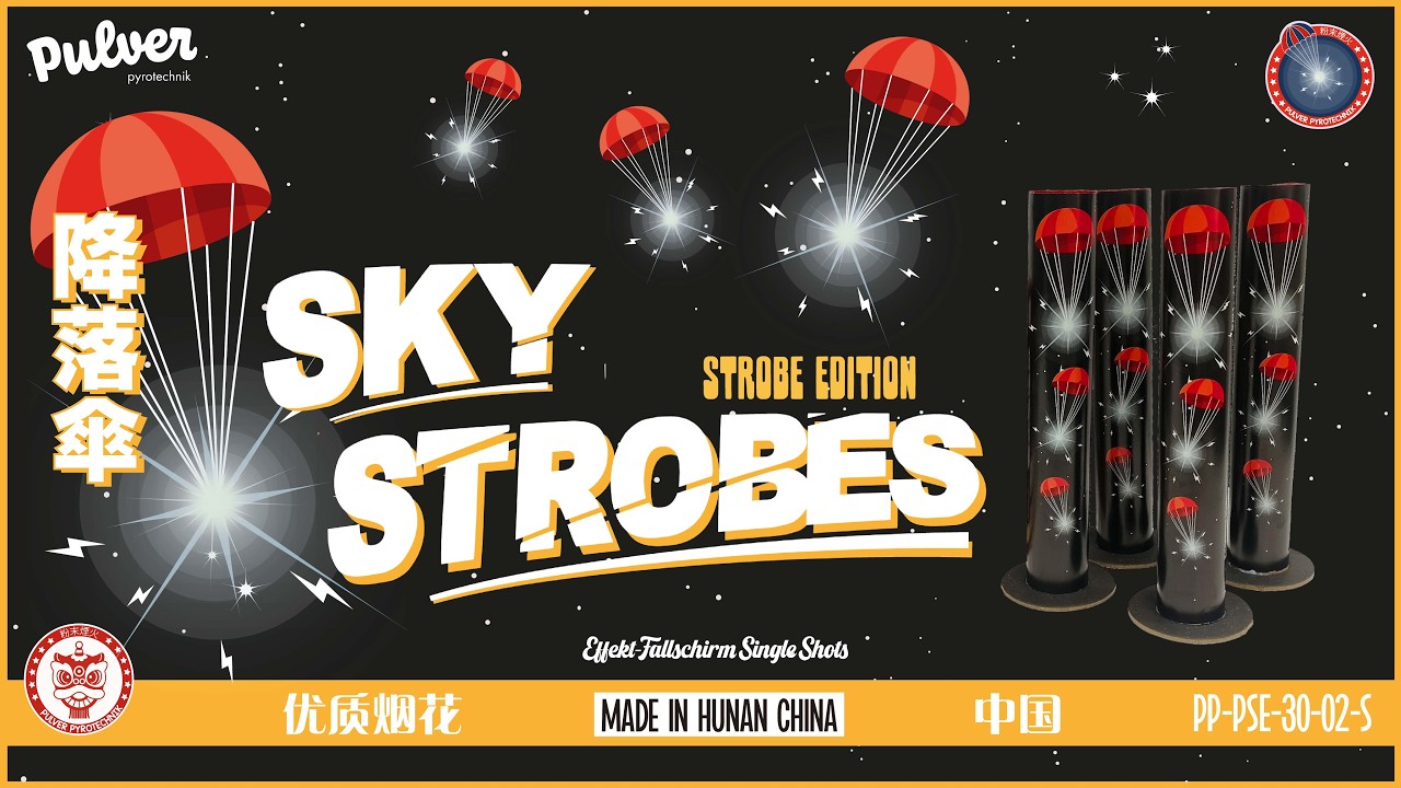 Pulver Pyrotechnik // Sky Strobes Fallschirm Single Shots // PP-PSE-30-02-S // Parachute Single Shot